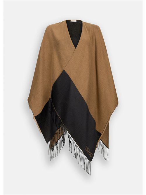 Poncho con logo e frange LIU JO | 2F5031T0300/00070